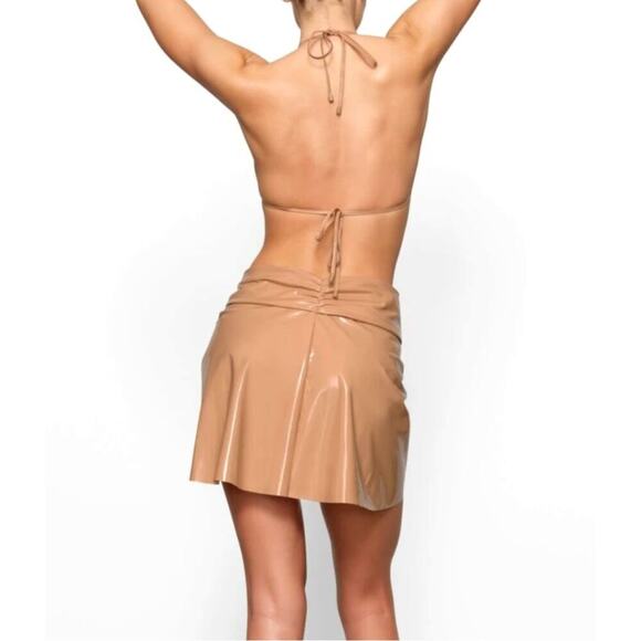 Skims Swim Mini Skirt Women 2X Ochre Textured Bikini Story Sarong Cover Up Beach - Picture 6 of 15